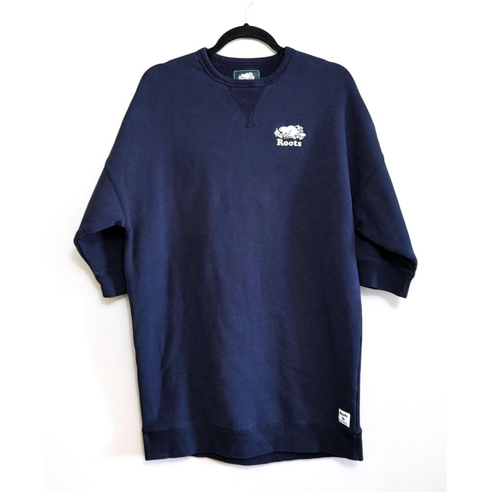 Roots Dark Blue Half Sleeve Sweatshirt Dress Women's Size SMALL